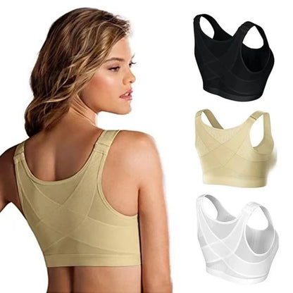 Gilet soutiens-gorge S-5XL fermeture avant correcteur de Posture soulever soutien-gorge femmes Push Up dos croisé sous-vêtements antichoc sport soutien Fitness